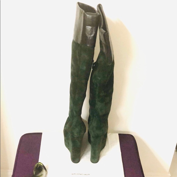 balenciaga boots womens green